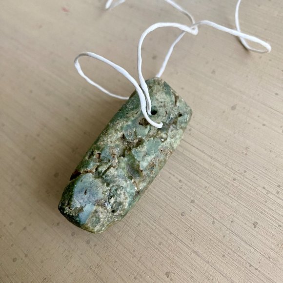 Vintage Handcarved Green Stone Talisman Pendant - Picture 8 of 13